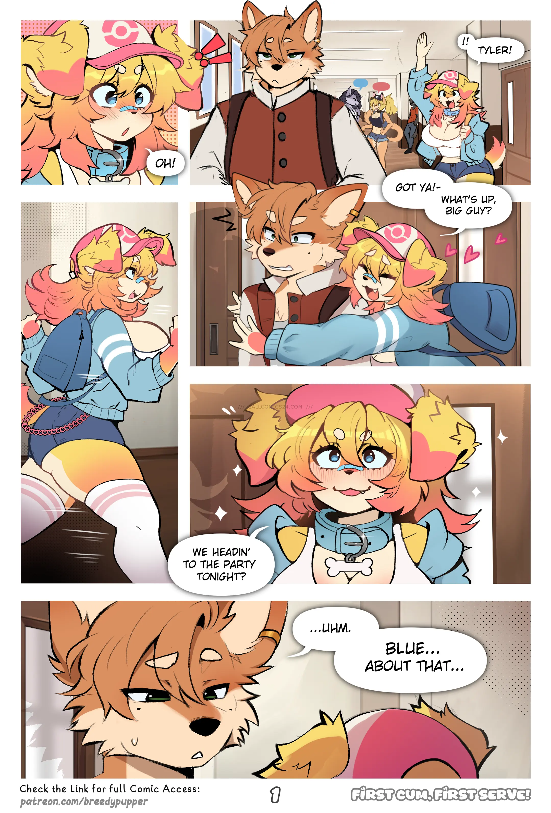 Watch porn comics First Cum, First Serve! uncensored for free