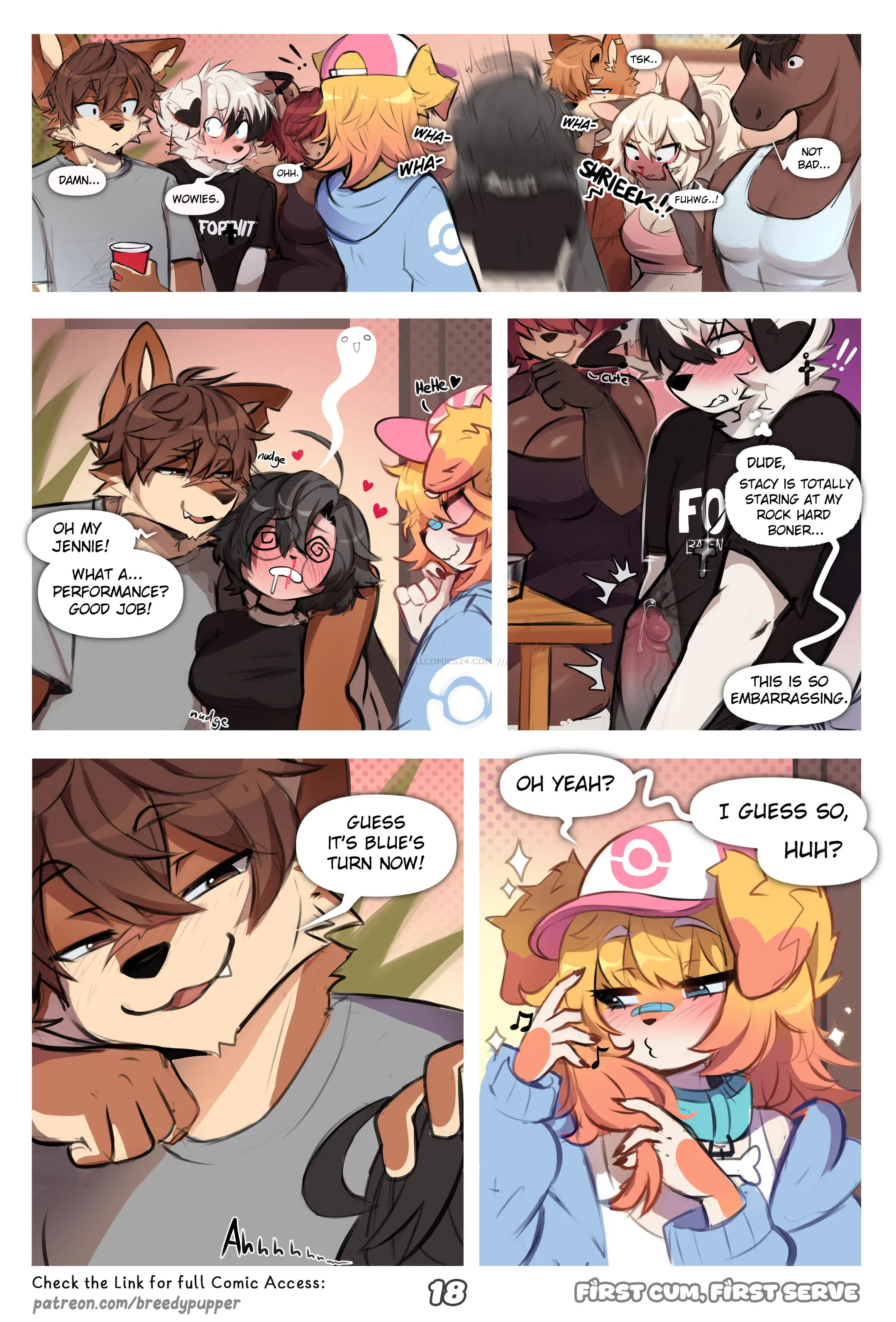 Watch porn comics First Cum, First Serve! uncensored for free