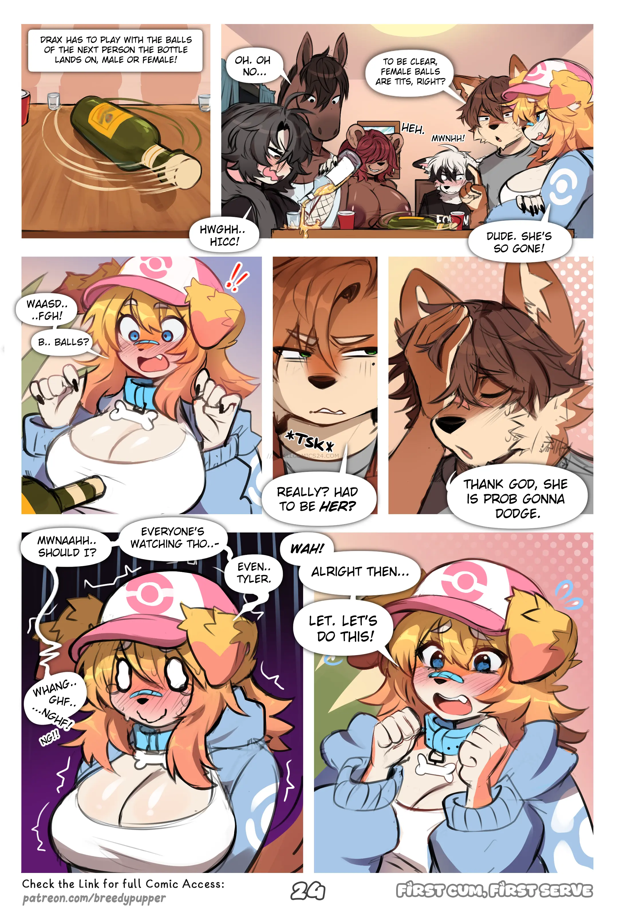 Watch porn comics First Cum, First Serve! uncensored for free