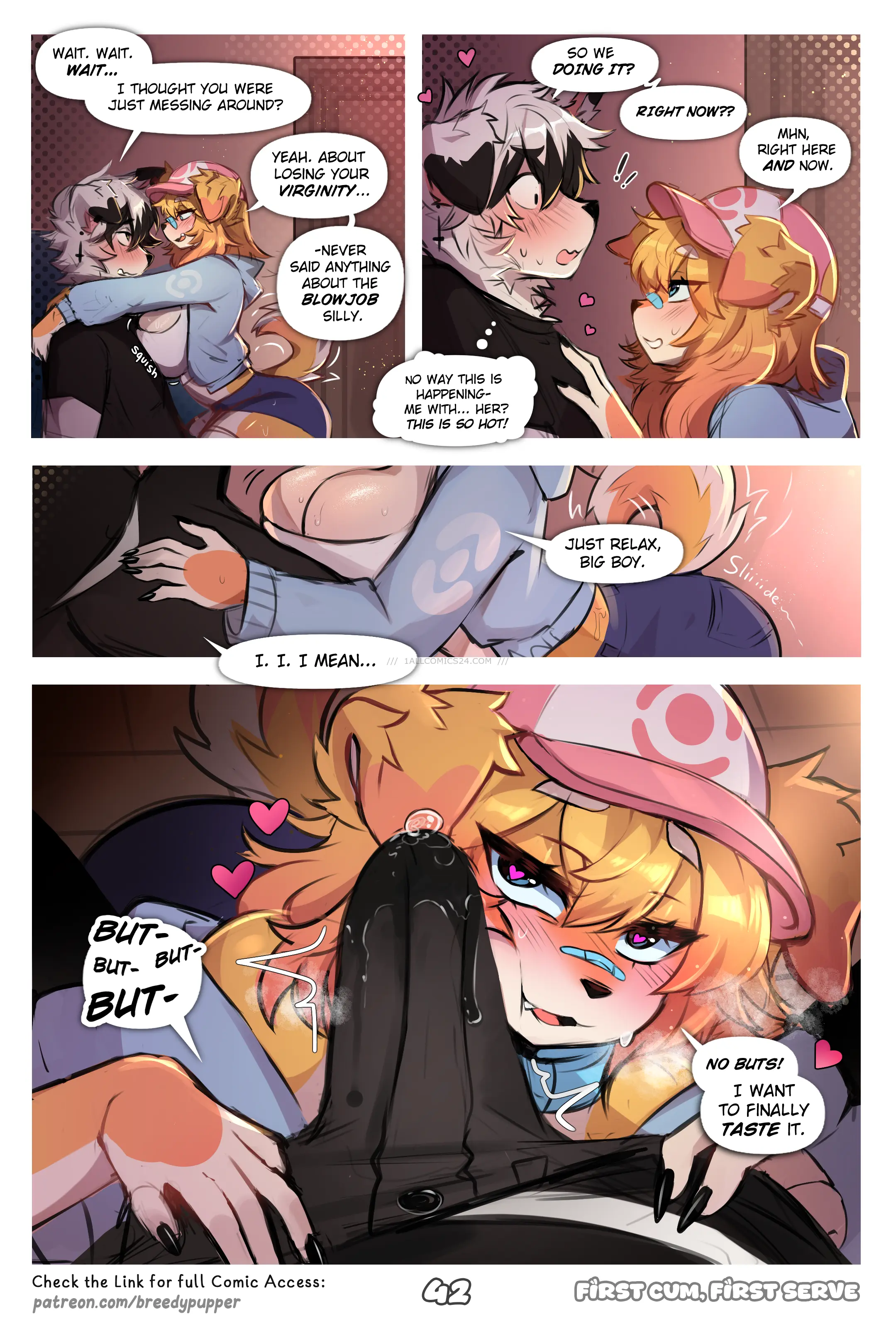 Watch porn comics First Cum, First Serve! uncensored for free